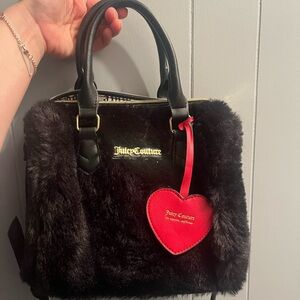 Juicy Couture black fur handbag
